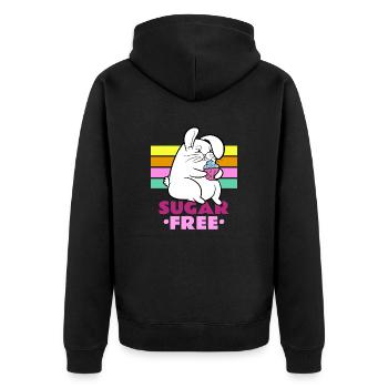 Sugar free - Unisex Premium Organic Zip Hoodie - black - Back - Nico (187cm)