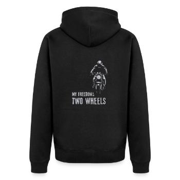Motorcycle - Unisex Premium Organic Zip Hoodie - black - Back - Nico (187cm)