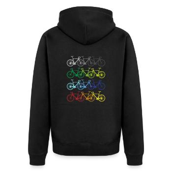Vélos arc-en-ciel cyclistes cyclistes - Veste à capuche bio Premium Unisexe - noir - Dos - Nico (187cm)