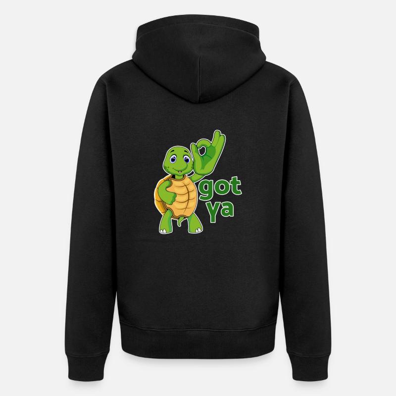 turtle turtle testudines toad - Unisex Premium Organic Zip Hoodie - black