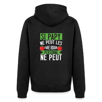 Cadeau homme jardinier papa père jardinage - Veste à capuche bio Premium Unisexe - noir - Dos - Nico (187cm)
