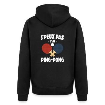 Je Peux Pas J'ai Ping-Pong Cadeau - Veste à capuche bio Premium Unisexe - noir - Dos - Nico (187cm)