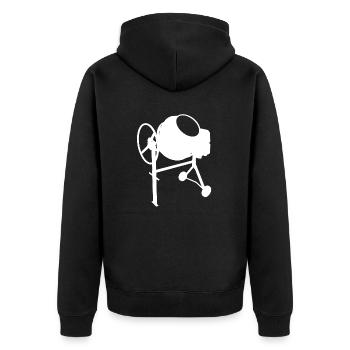Betonmischer - Unisex Premium Bio Zip Hoodie - Schwarz - Hinten - Nico (187cm)