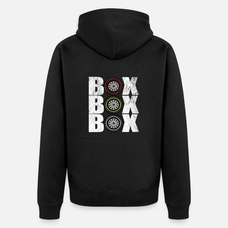 Box Box Box - Unisex Premium Bio Zip Hoodie - Schwarz