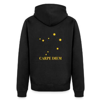 Carpe Diem used the day constellation Libra Libra Ode - Unisex Premium Organic Zip Hoodie - black - Back - Nico (187cm)