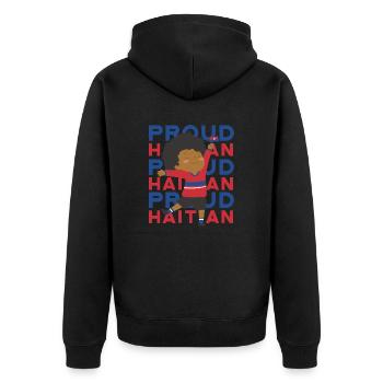 Haïti Haïti Haïti Fierté Drapeau I Cadeau - Veste à capuche bio Premium Unisexe - noir - Dos - Nico (187cm)