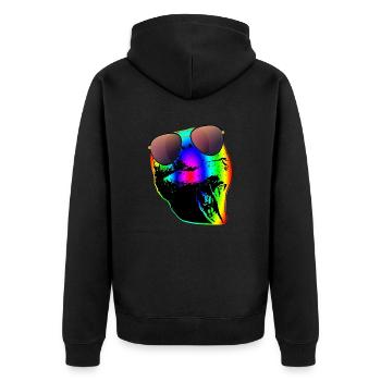Schildkröte Sonnenbrille Schildkröten Regenbogen - Unisex Premium Bio Zip Hoodie - Schwarz - Hinten - Nico (187cm)