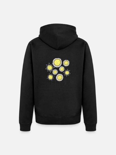 Happiness - Unisex Premium Organic Zip Hoodie - black