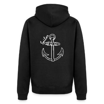 Sailor Sailing Water Sports - Unisex Premium Organic Zip Hoodie - black - Back - Nico (187cm)
