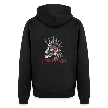Skull Punk Spikes Inscription Red Punk Anarchie - Veste à capuche bio Premium Unisexe - noir - Dos - Nico (187cm)