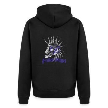 Skull Punk Spikes Inscription Red Punk Anarchy Ni - Veste à capuche bio Premium Unisexe - noir - Dos - Nico (187cm)