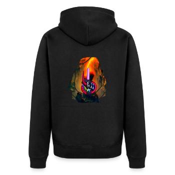 Guitare Rock - Veste à capuche bio Premium Unisexe - noir - Dos - Nico (187cm)