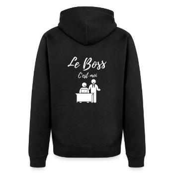 Le boss c'est moi - Veste à capuche bio Premium Unisexe - noir - Dos - Nico (187cm)