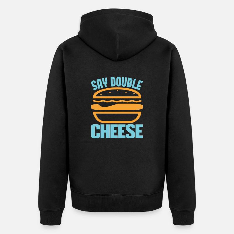 DITES DOUBLE FROMAGE - Veste à capuche bio Premium Unisexe - noir