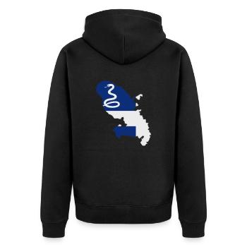 Stadtplan von Martinique - Unisex Premium Bio Zip Hoodie - Schwarz - Hinten - Nico (187cm)