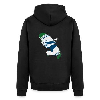 Stadtplan von Martinique - Unisex Premium Bio Zip Hoodie - Schwarz - Hinten - Nico (187cm)