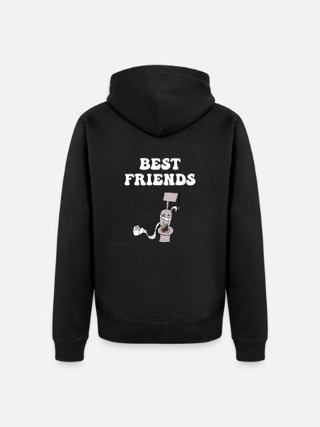 Best Friends Toilet - Unisex Premium Organic Zip Hoodie - black