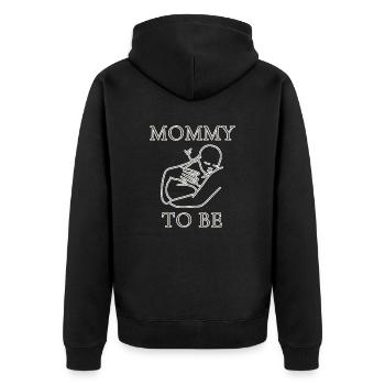 Mommy To Be Silhouette Design - Unisex Premium Bio Zip Hoodie - Schwarz - Hinten - Nico (187cm)