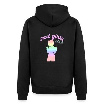 Sad Girls Club Anime T-Shirt - Unisex Premium Organic Zip Hoodie - black - Back - Nico (187cm)