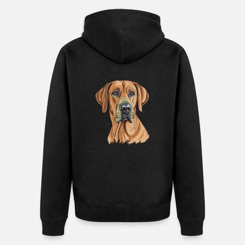 Rhodesian Ridgeback - Veste à capuche bio Premium Unisexe - noir