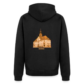 Hôtel de ville de Borna Leipzig Saxe - Veste à capuche bio Premium Unisexe - noir - Dos - Nico (187cm)