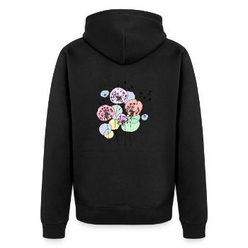Löwenzahn - Unisex Premium Bio Zip Hoodie - Schwarz - Hinten - Nico (187cm)