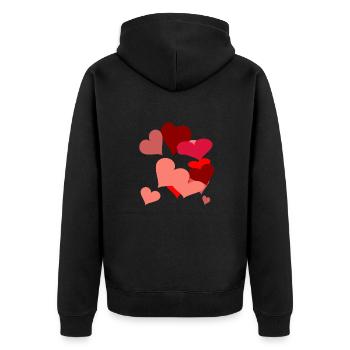 Herzlich Geburtstagsgeschenk Happy Birthday - Unisex Premium Bio Zip Hoodie - Schwarz - Hinten - Nico (187cm)