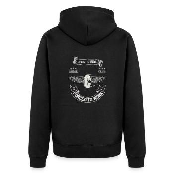 Born To Ride MC Wings Design - Unisex Premium Organic Zip Hoodie - black - Back - Nico (187cm)