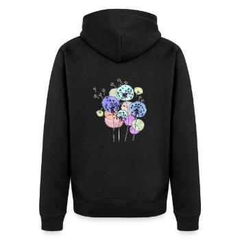 Löwenzahn - Unisex Premium Bio Zip Hoodie - Schwarz - Hinten - Nico (187cm)