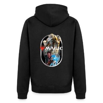 Magic: The Gathering Ajani And Teferi Blue Magic - Unisex Premium Organic Zip Hoodie - black - Back - Nico (187cm)