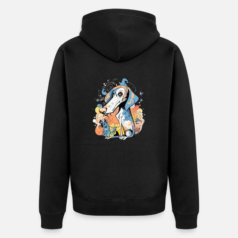Libo le chien bleu - Veste à capuche bio Premium Unisexe - noir