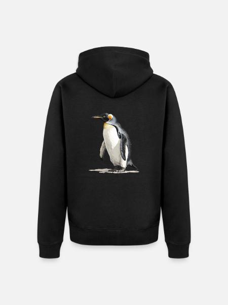 der König der Pinguine - Unisex Premium Bio Zip Hoodie - Schwarz