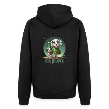 Dalmatinische Elfe - Unisex Premium Bio Zip Hoodie - Schwarz - Hinten - Nico (187cm)