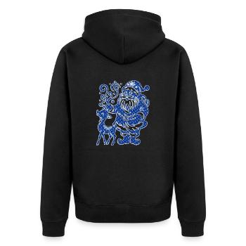 Weihnachten Weihnachtsmann Weihnachtsmann ungezogene Feiertage Winter - Unisex Premium Bio Zip Hoodie - Schwarz - Hinten - Nico (187cm)