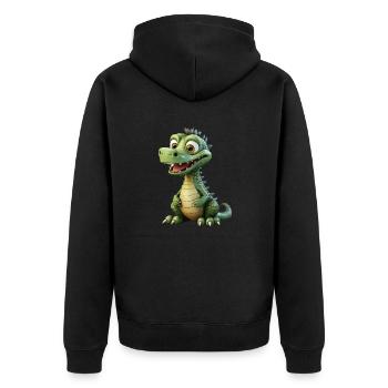 Why do dragons only exist in myths and legends? - Unisex Premium Organic Zip Hoodie - black - Back - Nico (187cm)
