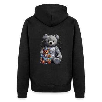 3 ours en peluche - Veste à capuche bio Premium Unisexe - noir - Dos - Nico (187cm)