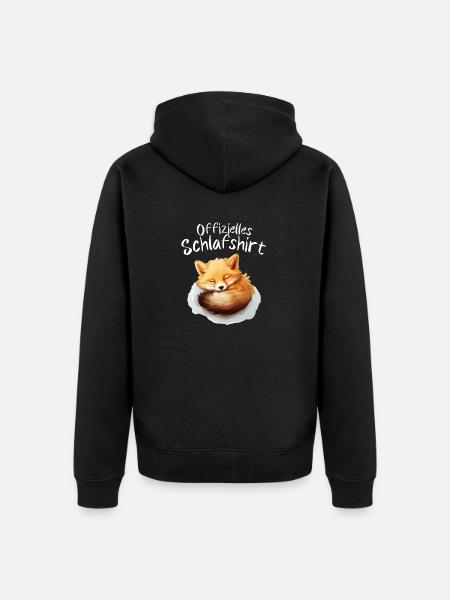 Schlafshirt - Unisex Premium Bio Zip Hoodie - Schwarz