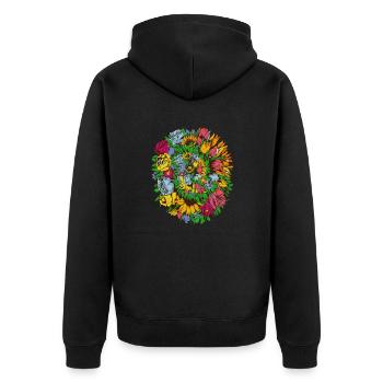 Bouquet de fleurs de jardin - Veste à capuche bio Premium Unisexe - noir - Dos - Nico (187cm)
