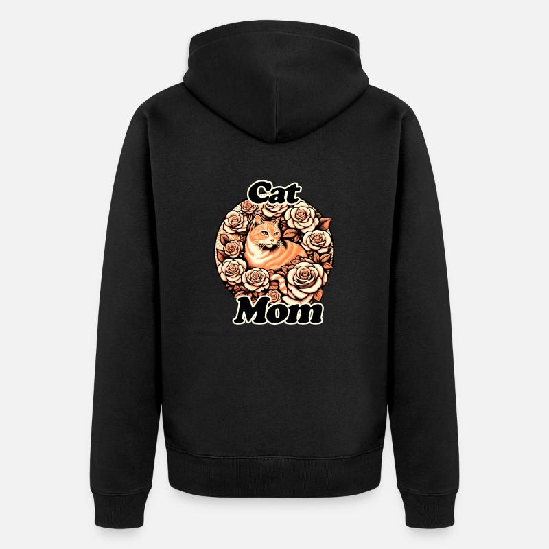 Maman chat - Veste à capuche bio Premium Unisexe - noir