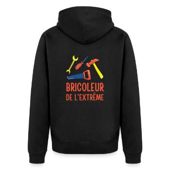 Personnaliser le bricoleur de l extrême - Veste à capuche bio Premium Unisexe - noir - Dos - Nico (187cm)