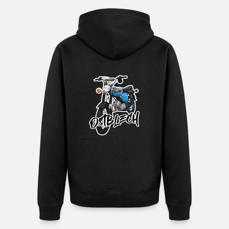 S51 (bleu clair) // Illustration - Veste à capuche bio Premium Unisexe - noir