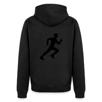 coureur coureur joggeur minimal icône vectorielle - Veste à capuche bio Premium Unisexe - noir - Dos - Nico (187cm)