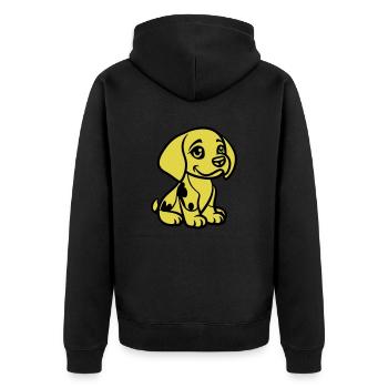 Bande dessinée d’animaux de chien - Veste à capuche bio Premium Unisexe - noir - Dos - Nico (187cm)