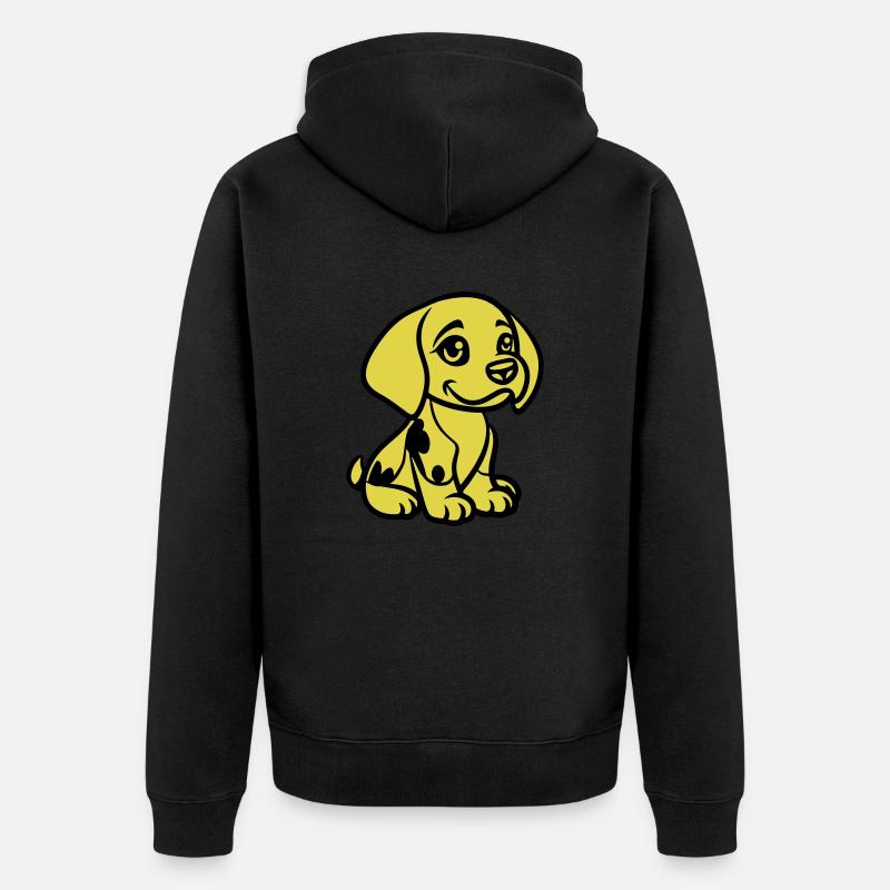 Bande dessinée d’animaux de chien - Veste à capuche bio Premium Unisexe - noir