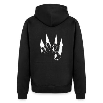 Animal Claws 001 - Unisex Premium Organic Zip Hoodie - black - Back - Nico (187cm)
