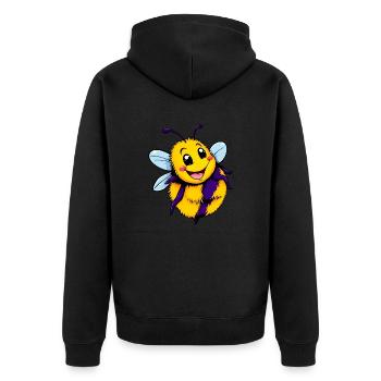 Happy Bumblebee Cartoon Illustration - Unisex Premium Organic Zip Hoodie - black - Back - Nico (187cm)