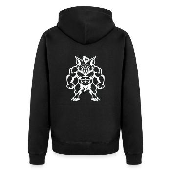 Bande dessinée Sanglier - Veste à capuche bio Premium Unisexe - noir - Dos - Nico (187cm)