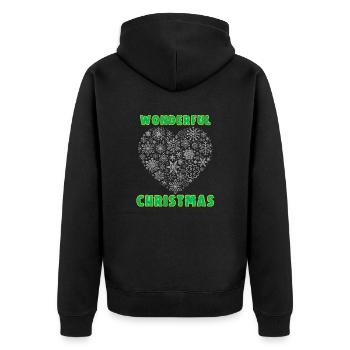 Wonderful Christmas Graphic Lettering T-Shirt - Unisex Premium Organic Zip Hoodie - black - Back - Nico (187cm)