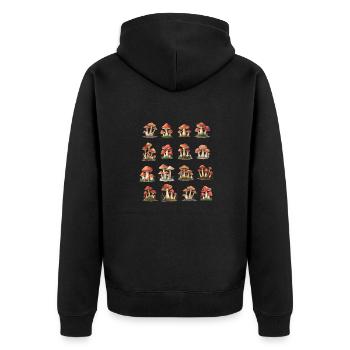 Rote Champignons - Unisex Premium Bio Zip Hoodie - Schwarz - Hinten - Nico (187cm)
