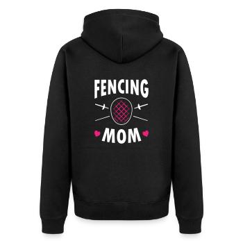 Fencing Mom - Unisex Premium Bio Zip Hoodie - Schwarz - Hinten - Nico (187cm)